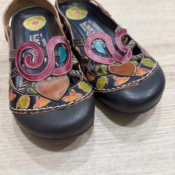 L'Artiste by Spring Step Bombay Floral Slingback Slip On Clog Shoes Boho Size 38 - Picture 3 of 6